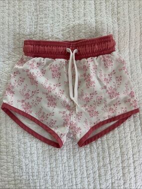 Minnow Boys Pink Floral Swim Trunks 3T (mislabeled)